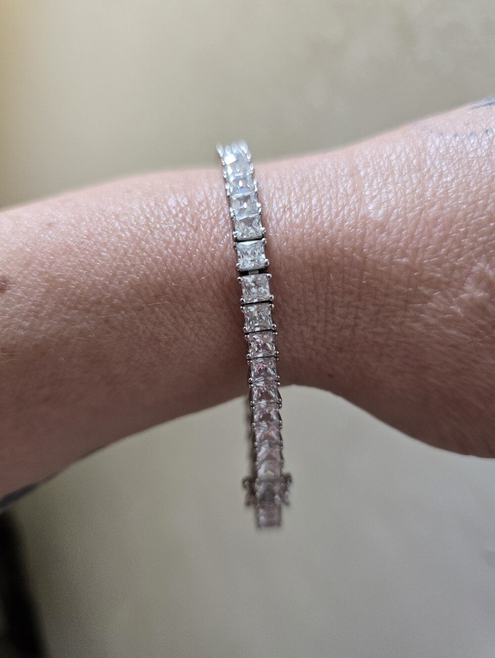 Ross Simons Silver-Tone Tennis Bracelet with CZ Clear Stones - Picture 6 of 12